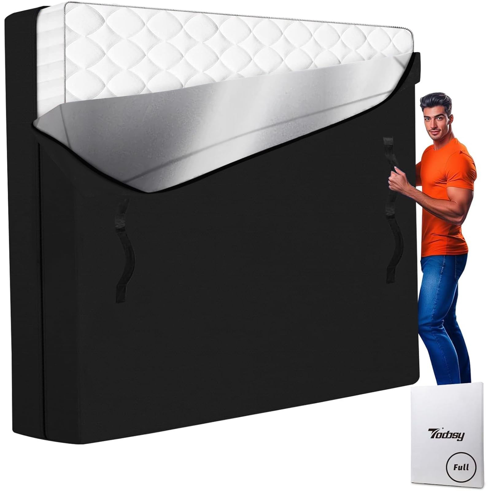 Photo 1 of Todosy Mattress Bags for Moving and Storage, Zippered Mattress Storage Bag with 8 Strong Carrying Handles, Reusable Mattress Protector Cover Moving Supplies (Full)