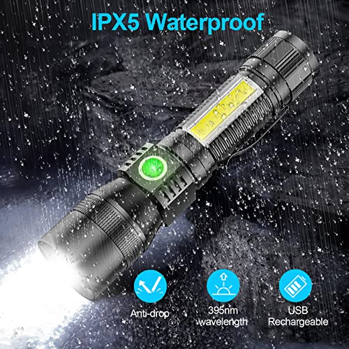 UV Flashlight Black Light, 2 Pack 3 in 1 Super Bright Small