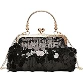 Women's Evening Handbag, Sparkly Sequin Evening Crossbody Bag, Top Handle Glitter Evening Bag, Bling Shoulder Clutch