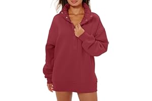 Locachy Women's Henley Neck Button Oversized Sweatshirt Casual Long Sleeve Pullover Tops 2025 Fashion Outfits Clothes