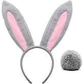 CNNFL Bunny Ears Headbands Bunny Tail Easter Halloween Cosplay Party Furry Headband Accessories