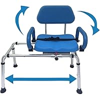 Sliding Rotating Shower/Bath Chair by Mobi Bench (2025 Upgraded Version) – Transfer Swivel Seat, Waterproof Padding with Pivo