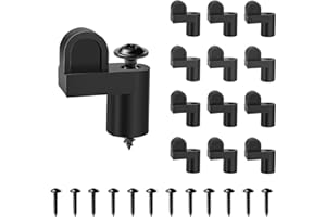 Chaokant 12-Pack 3/8 Inch Offset Window Screen Clips with Screws, Nylon Screen Door & Storm Panel Retainer Clips for Winter Windows, Screen Doors, and Storm Panels (Black)