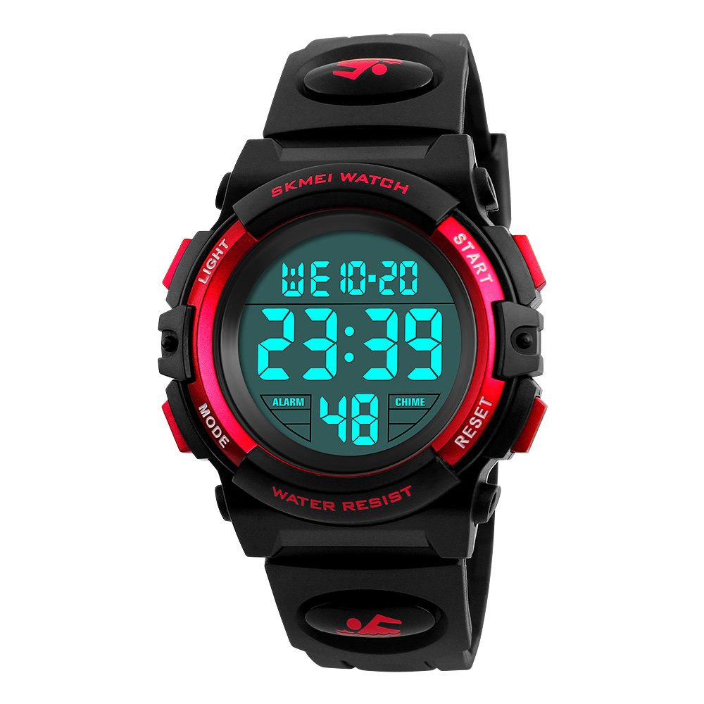 Farsler Kids Digital Watch, Digital Sports 50M Waterproof Led Watches Alarm Clock Luminous Wrist Watch for Boys Girls Childrens (Red)