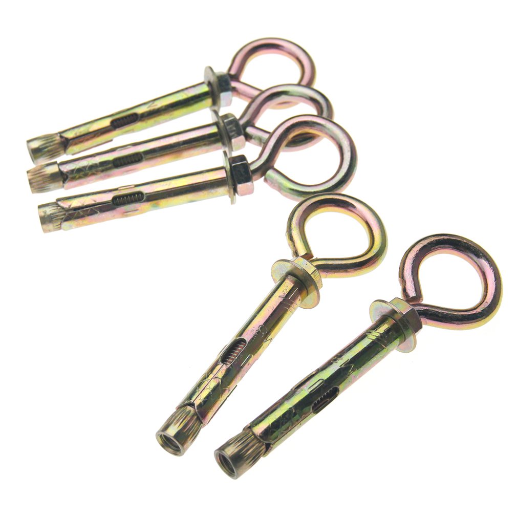 New 5 Pieces M6 EYE BOLTS SHIELD ANCHOR EXPANDING RAWL TYPE