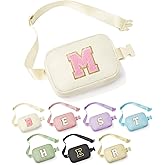 YOOLIFE Initial Crossbody Bag Girls Purse Belt Bag Fanny Pack - Birthday Gifts for 3 4 5 6 7 8 9 10 Year Old Girls Kids, Gifts for Girl Kids Daughter, Beige M