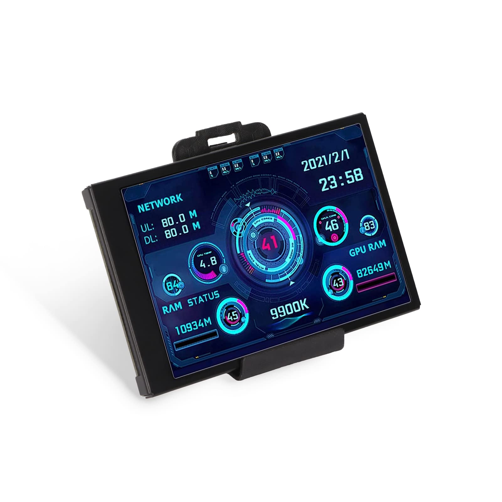 GOWENIC 3.5in Mini IPS Screen, Portable USB C AIDA64 CPU RAM Data Monitor Computer Temperature Display PC Sensor Panel Display, 360° Rotation, Only Support for Windows System