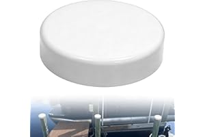 9" Marine Dock Piling Cap, Round Cover Cap for Fence/Boat/Dock/Post/Pole and Pylon Pipe, Heavy-Duty Polyethylene Flat Top Des