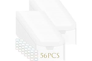 CYFUN DESIGN 50Pieces Clear Stamp and Die Storage Pockets,48PCS Label Stickers,tamp Storage Bags, Plastic Envelopes,Scrapbooking Storage Die Cuts for Stencil Storage Card Making Cutting Dies Arts Crafts 7x5inch