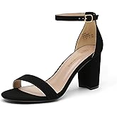 DREAM PAIRS Women's Chunk Low Heel Pump Sandals