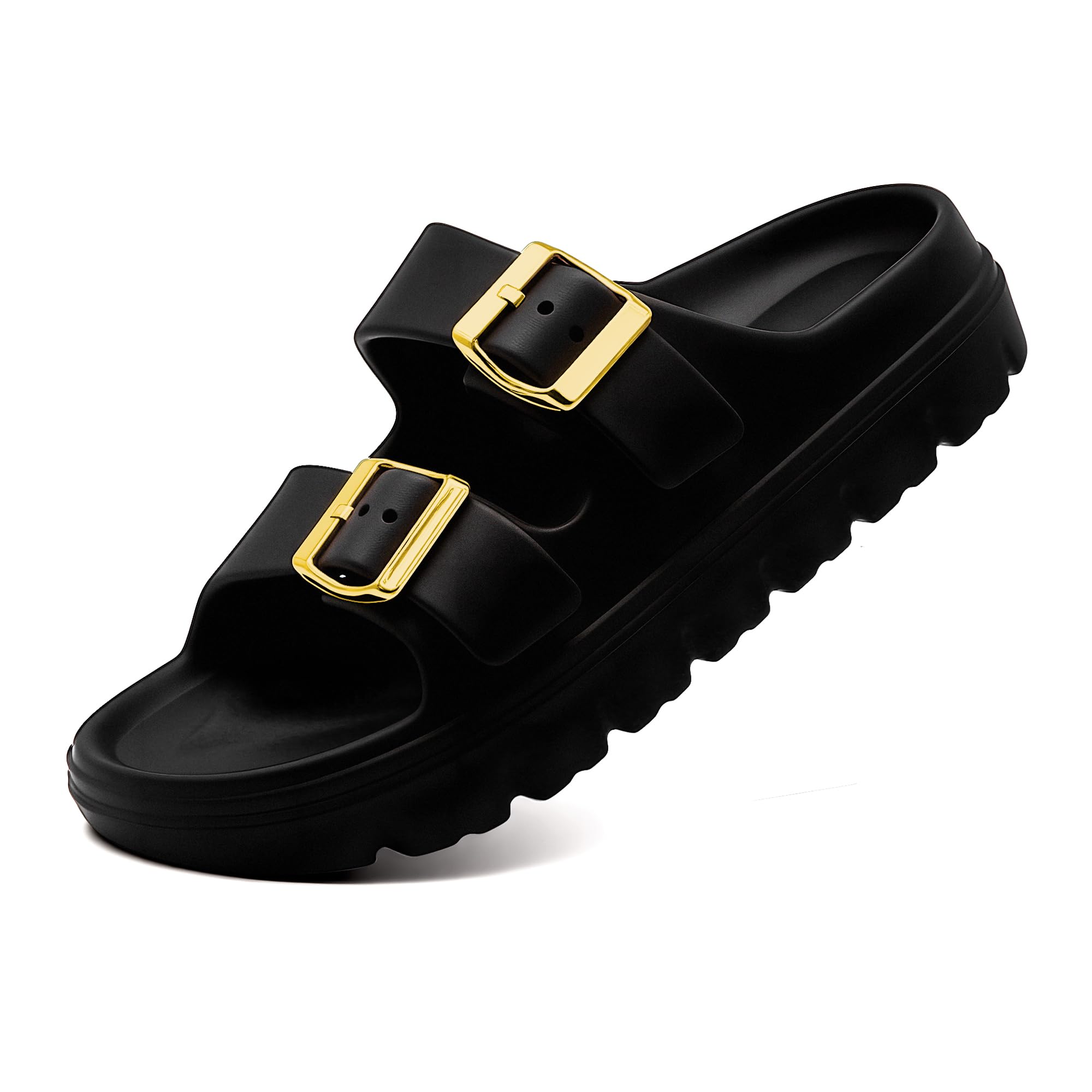 Photo 1 of PUWAN Women's Adjustable Double Strap Orthopedic Sandals - Waterproof High-Resilience EVA Platform Slides with Arch Support, Non Slip Recovery Slippers for Beach Pool Outdoor
