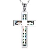 VONALA Cross Necklace for Women 925 Sterling Silver Crucifix Pendant Christian Jewelry Gifts for Women Men