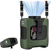 LOUISWARE Portable Waist Fan 18000RPM Strong Airflow Waist Fan Belt fan With Max 12H Working Time 3 Speeds adjustment With LED flashlight Rechargeable Personal Fan for Outdoor Jobsite(Green)