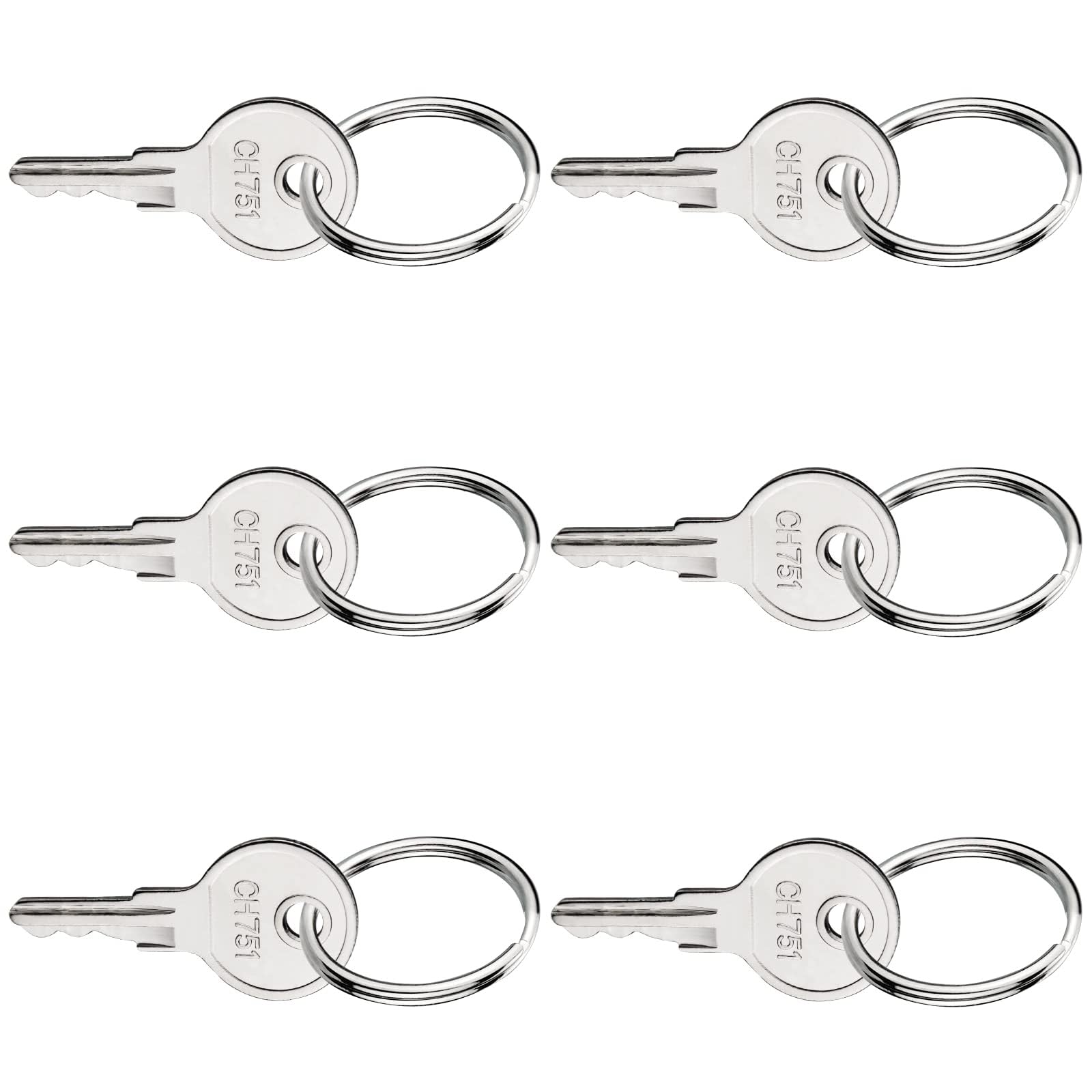 Unifizz CH751 RV Keys for RV Campers Cabinets Push Locks, 6-Pack