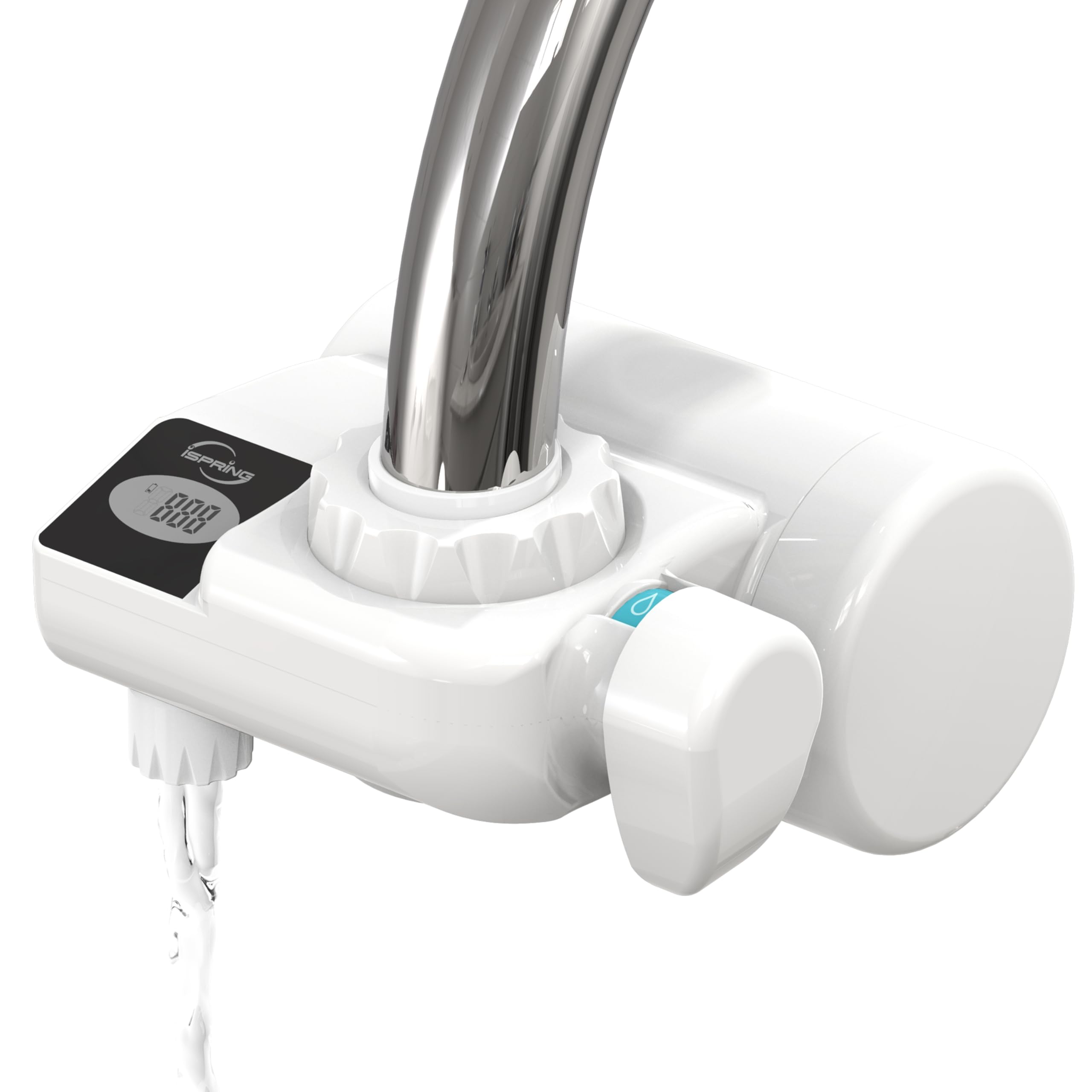 iSpring DFGB1W Water Filter Tap, Activated Carbon Tap Water Filter for Tap in Home and Kitchen, Reduces Chlorine, Limescale, Heavy Metals, and Unpleasant Odors, White