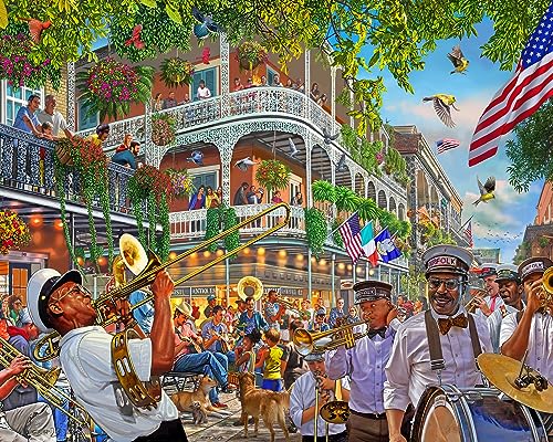 Vermont Christmas Company New Orleans Jigsaw Puzzle 1000 Piece - Fully Interlocking and Randomly Shaped Pieces - Large Size 30