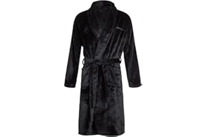 Eddie Bauer Plush Bath Robe for Men - Soft Fleece Plush Luxury Spa Men's Bathrobe | Mens Robe with External Pockets and Belt