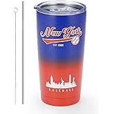 KNKYQRS Baseball Tumblers,20oz Car Cups,Sports Travel Coffee Mug, 304 Stainless Steel Cup, Cold Drinks,Hot Drinks,Gifts for Men, Women and Fans