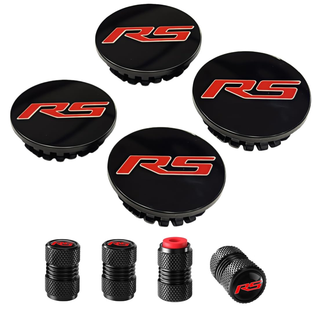 Photo 1 of 2PCS 59mm 2.32 inch Wheel Center Cap Hub Covers 2pcs Tire Valve Stem Cap Covers Compatible with Chevy Camaro Equinox Trax Cruze Malibu Impala Volt Grand Accessories (Red Silver)