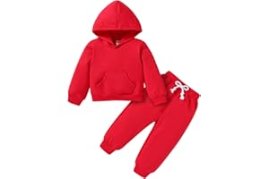 Happy Town Baby Fall Outfits for Girl Boy Long Sleeve Hoodie Top and Long Sweatpants Set Toddler Sweatsuit