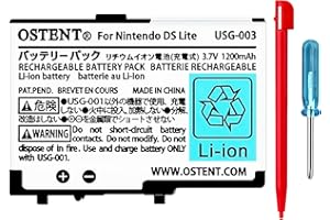 OSTENT 3.7V 1200mAh Rechargeable Li-ion Polymer Lithium-ion Battery Pack Tool Kit Pen for Nintendo DSL NDS Lite