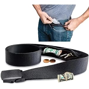 Travel Money Belt with Hidden Pocket Anti Theft Security Wallet Nylon Webbing Cash Storage Strap for Men Women