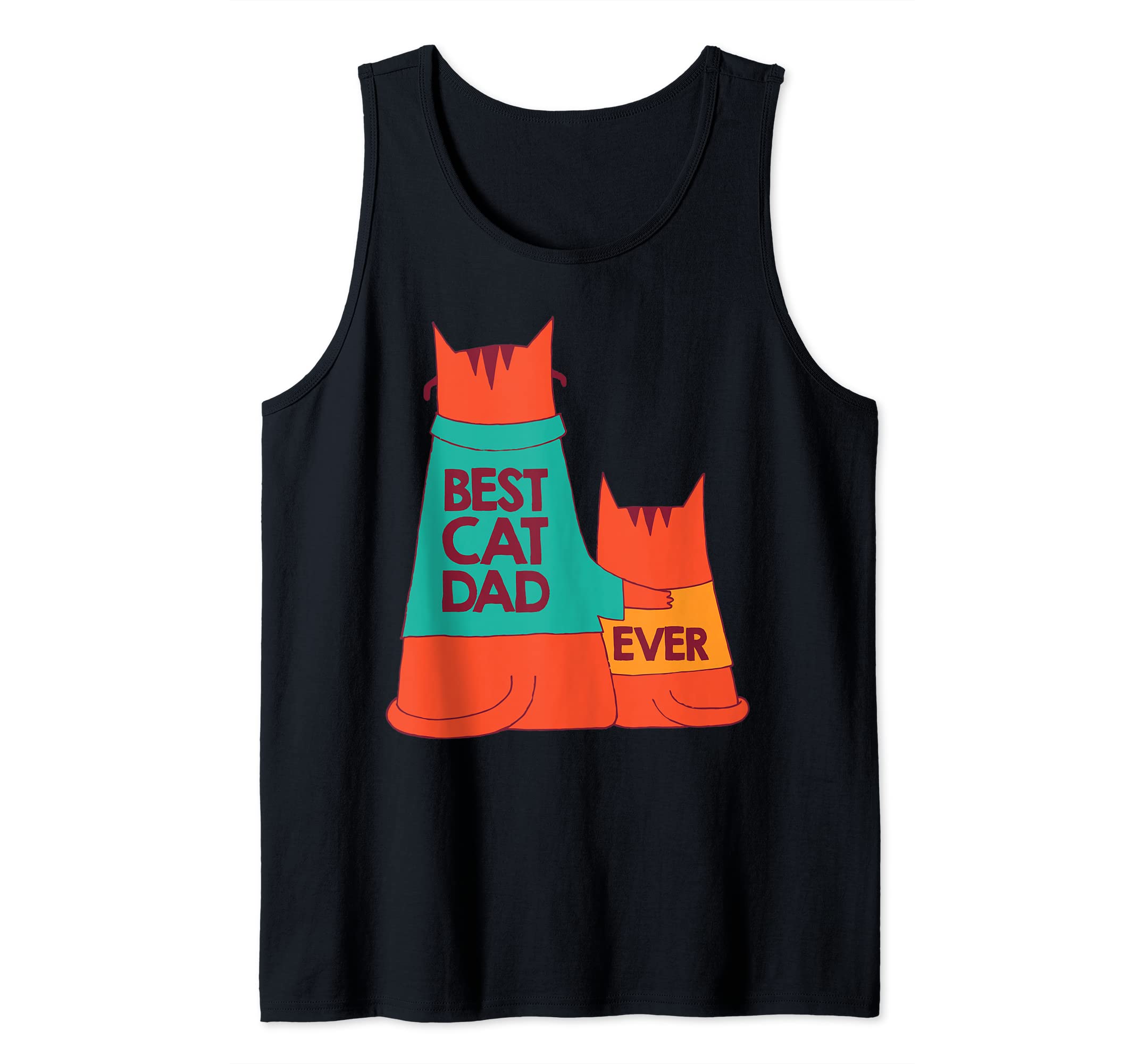 Mens Best Cat Dad Ever Kitty Cat Meow Pet Animal Father Day Tank Top