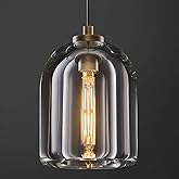 Crystal Pendant Light Kitchen Island: 5.1" Vintage Copper Hanging Lights above Dining Table - K9 Crystals Lighting over Kitch