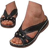 Orthopedic Sandals for Women 2026 Dressy Summer Comfortable Beach Vacation Walking Sandal with Arch Support Non Slip Wedge Shoes for Wide Width