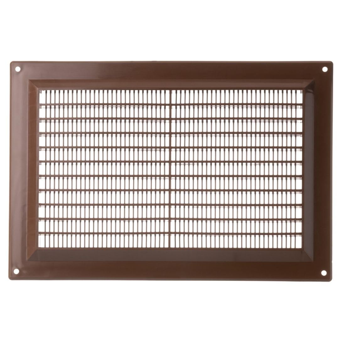 250x170mm / 10x7 inch Brown Plastic Ventilation Grille - Air Vent Cover