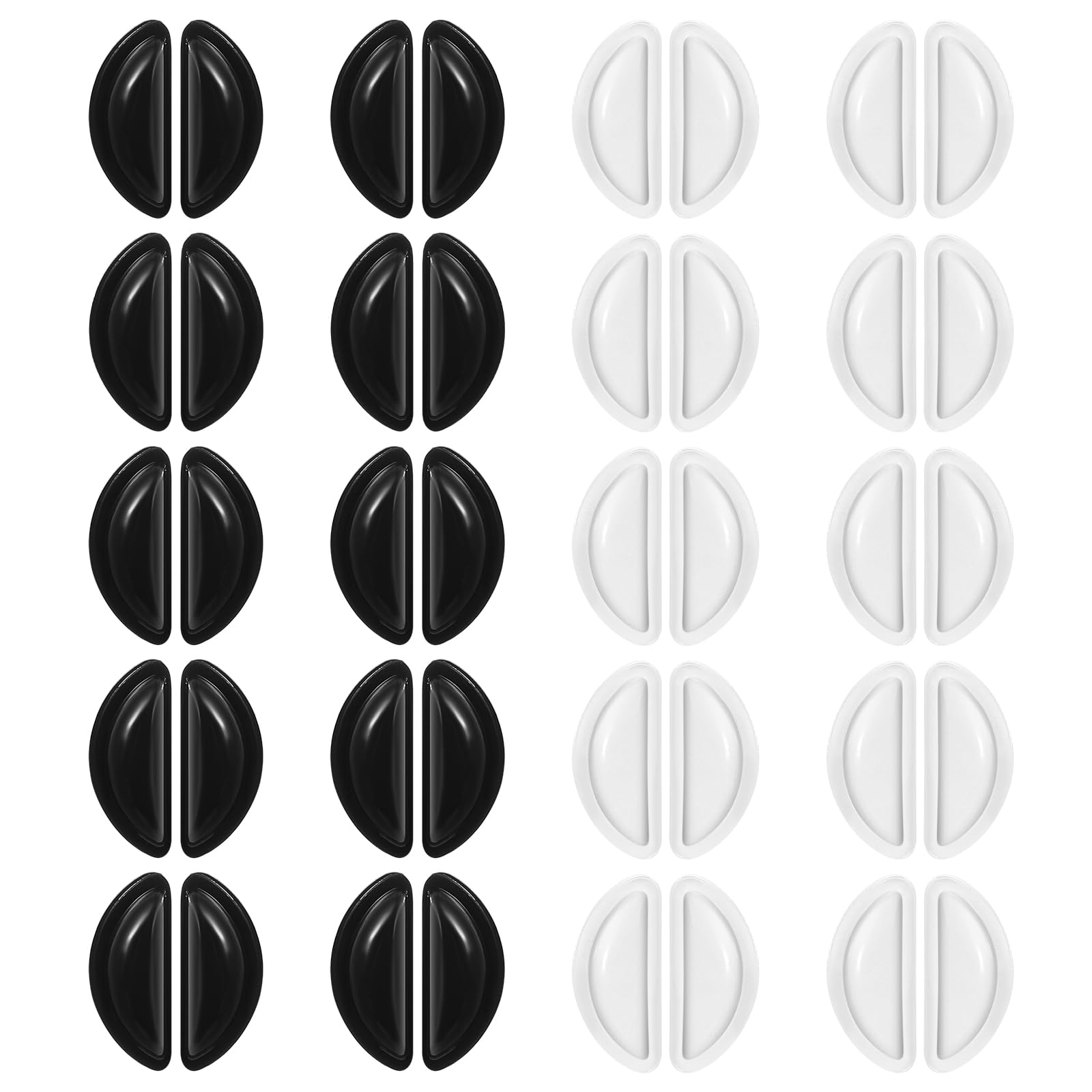 Photo 1 of 20Pairs Eyeglasses Nose Pads Non Slip, Silicone Adhesive Glasses Nose Pad with Air Bag, 0.1'' Thickness Nose Grips Soft Nose Pads Replacement for Eyeglass Sunglasses Frames (Clear & Black)