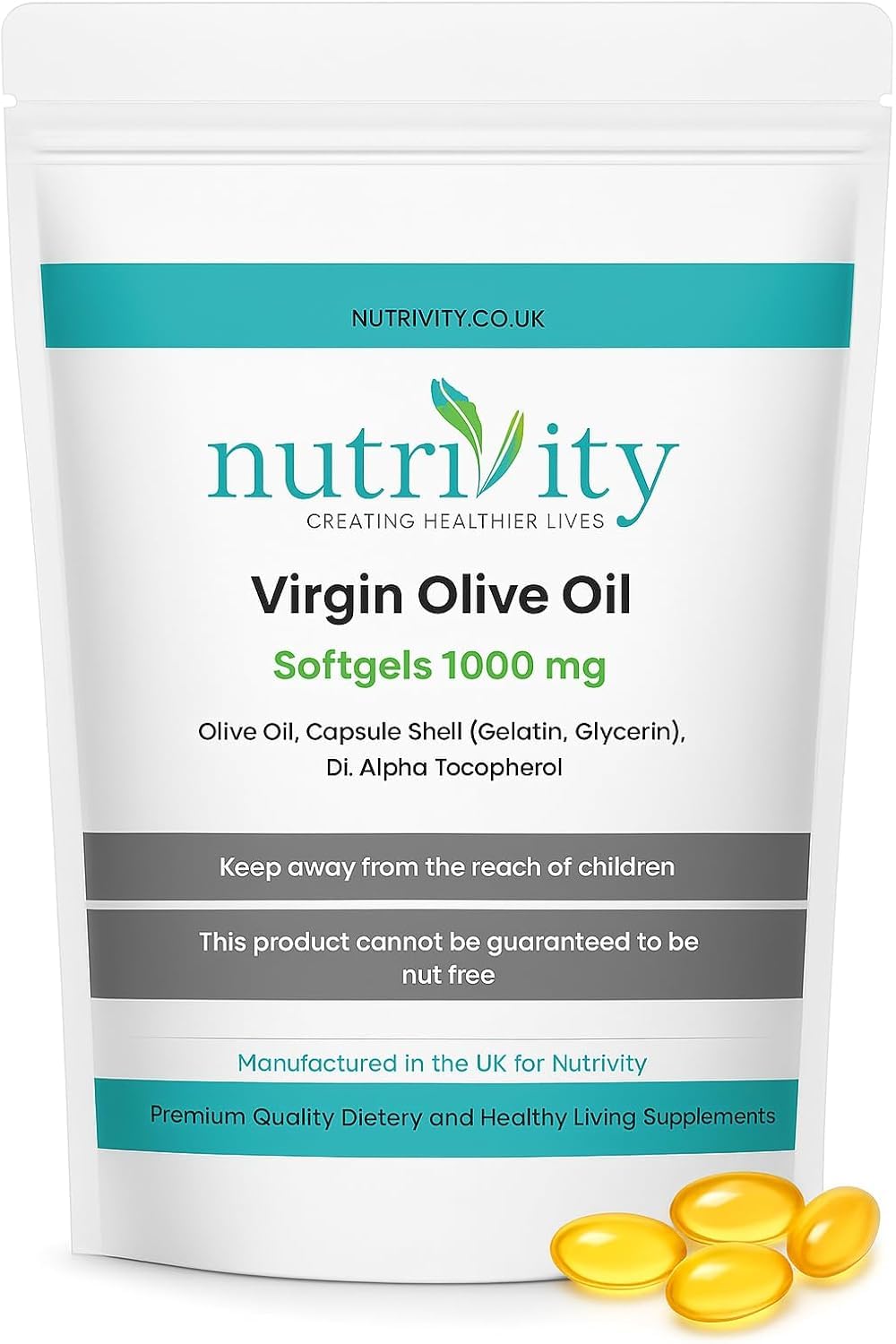 High Strength Extra Virgin Olive Oil 365 Soft Gels – Olive Leaf Extract & Omega 3 6 9 for Antioxidant Support, Heart Health & Daily Wellness – 1000mg — image 1