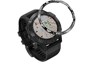 REYDA Watch Bezel Compatible for Garmin Fenix 6/6 Pro Bezel Ring, Stainless Steel Watch Bezel Loop Adhesive Cover Scratch Resistant Protection Metal Bezel Styling Dial Circle for Garmin Fenix 6/6 Pro