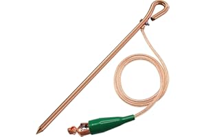 MOKIKUBA Portable Grounding Rod with 4Ft Long Flexible Bonding Wire with Copper Clip
