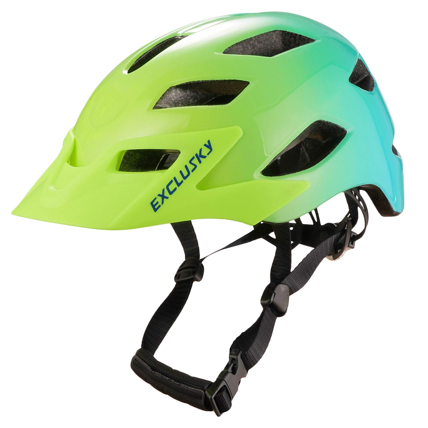 EXCLUSKY Adult Road Bike Helmet with USB Rear Light, CE Certified Bicycle Cycle Helmets, Adjustable Lightweight Helmet for Adult Women Men, 22.05-24.01 Inches (fluorescent)