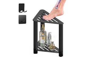 Shower Foot Rest 13 in - Corner Shower Stool for Inside Shower Waterproof, Metal Shower Step for Shaving Legs, Shower Bench S