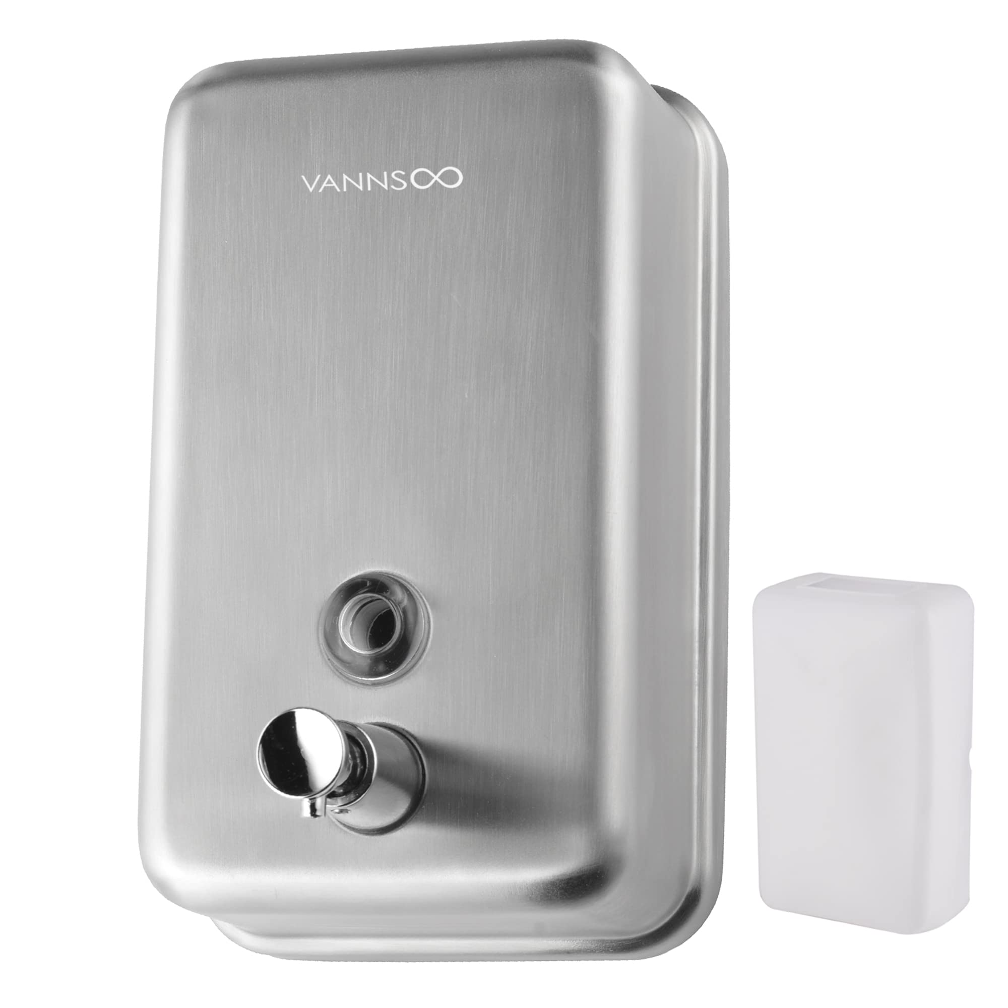 Photo 1 of VANNSOO Commercial Wall Mount Stainless Steel Soap Dispenser, Corrosion Proof Lining Liquid Hand Sanitizer Dispenser Bathroom 1100ml / 37oz. (Vertical)