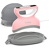 Calogy Hat Press Heat Machine for Caps, Mini Portable Hat Heat Press with Timer, Max 410℉,Precision Temp Control &plusmn;5℉, Fast &amp; Evenly Heating Curved Plate 2.76 * 6.3in for 6 1/2-8 hat，21-26 Girth（Pink）