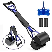 SmKitGod 24'' Pet Pooper Scooper for Dogs and Cats with Long Handle High Strength Material and Durable Spring for Easy Grass 