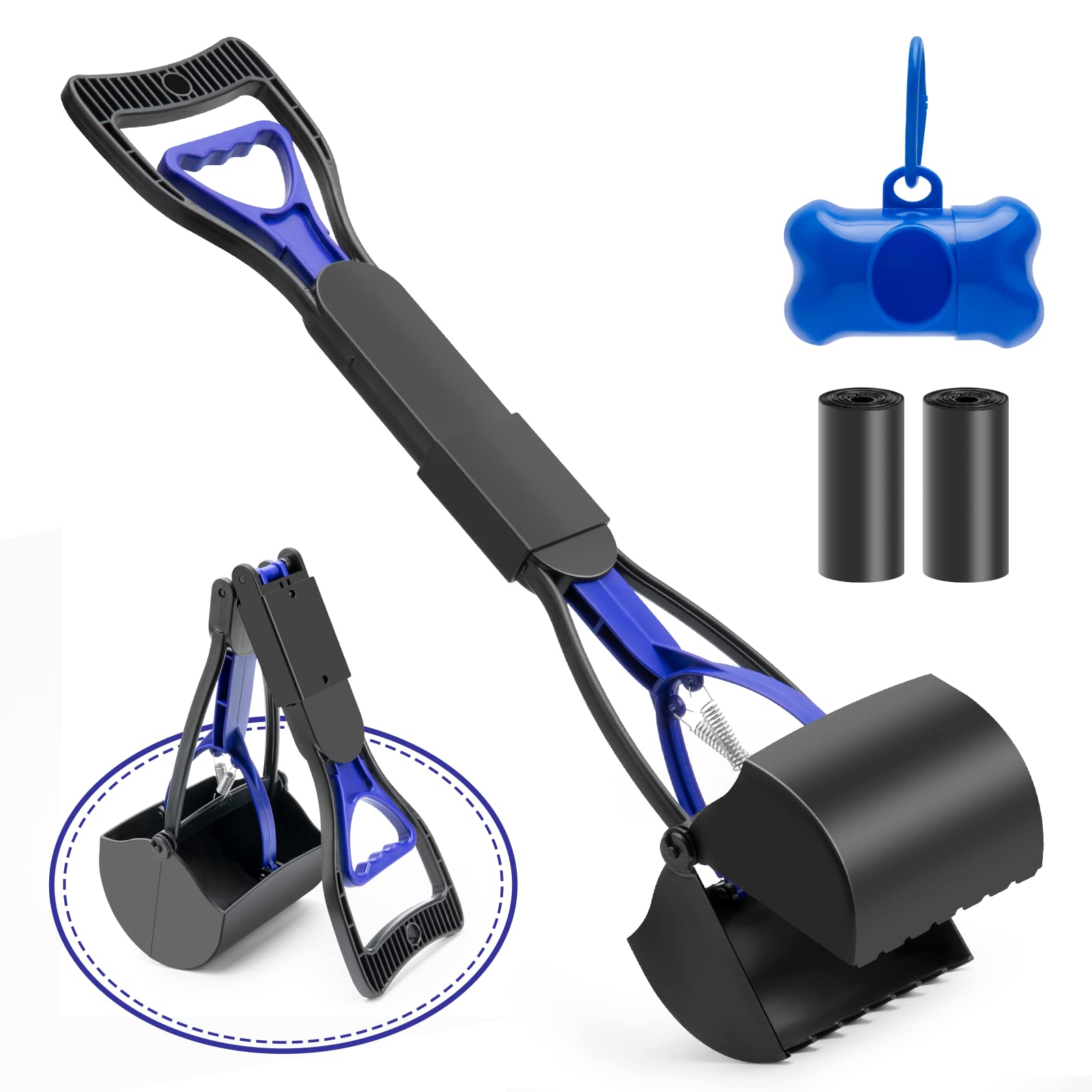VacFreKep 80cm Pet Pooper Scooper for Dogs and Cats with Long Handle High Strength Material and Durable Spring for Easy Grass and Gravel Pick Up