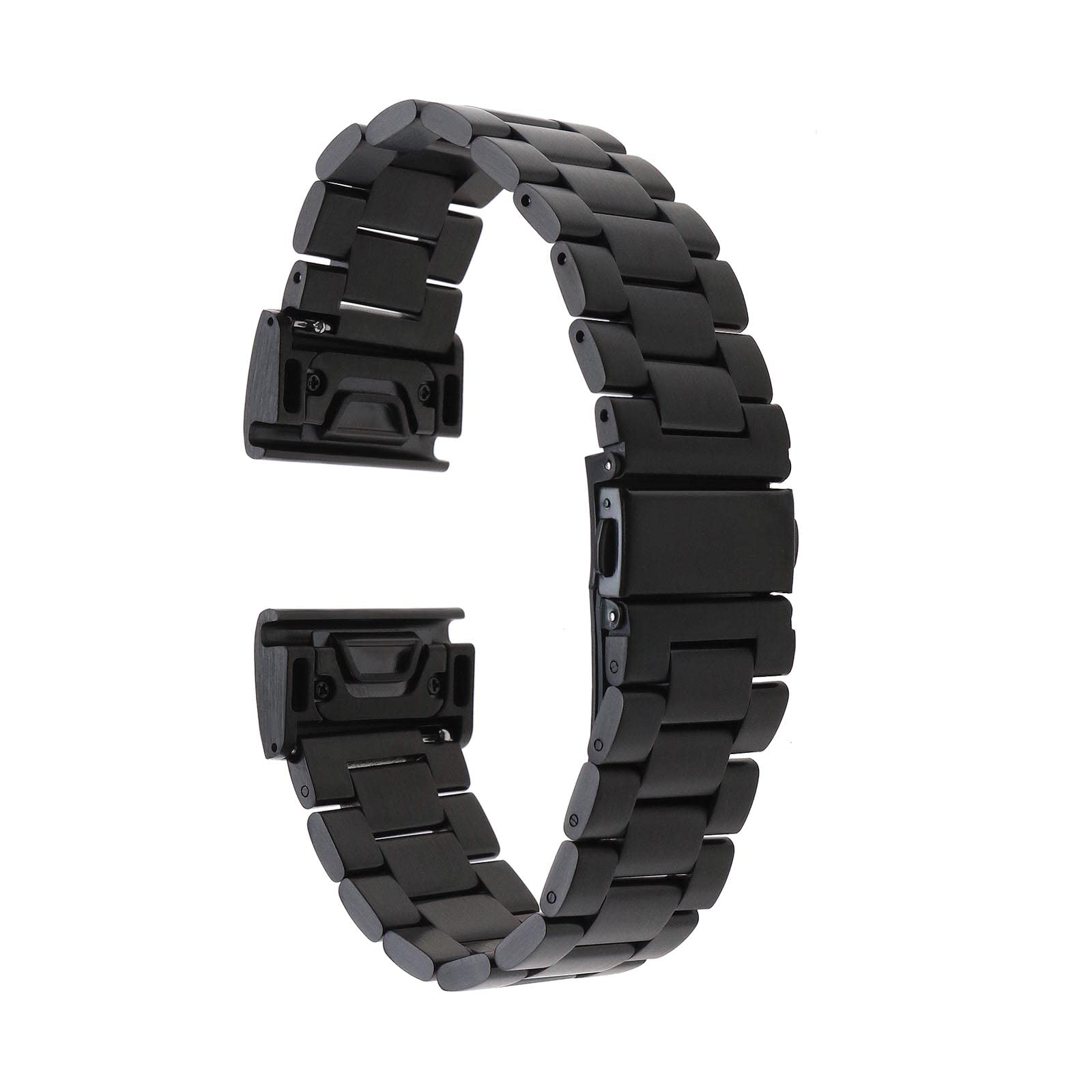 EMSea Watch Strap Replacement Compatible with Garmin Fenix 7X Sapphire Solar/Fenix 7X Solar Tactix 7 Pro Stainless Steel Watch Band 130-235mm Black