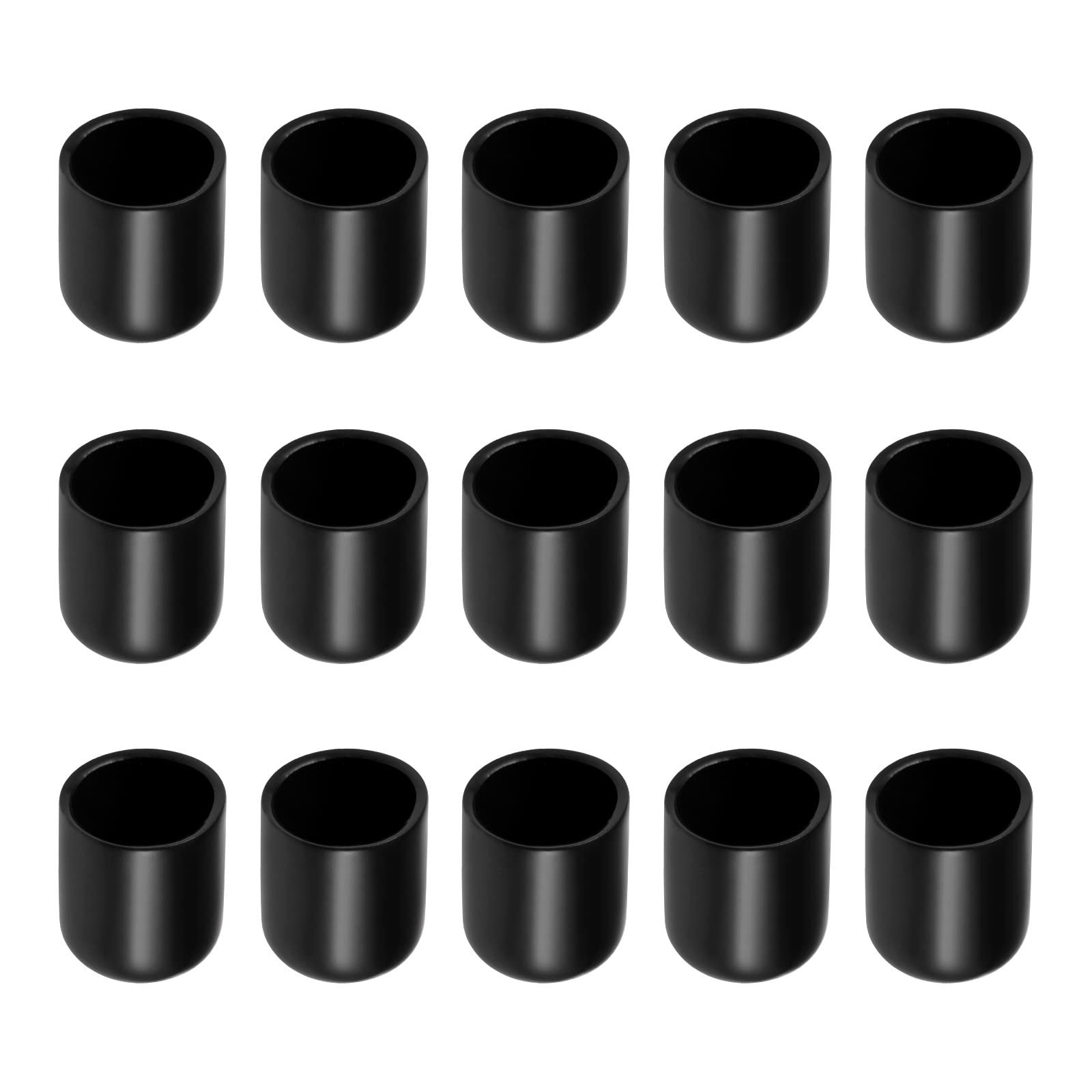 Rebower Screw Thread Protector Cover Rubber End Caps, [for Screw, Bolt] - 18mm ID/Black/50 Pcs