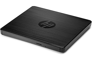 HP External Portable Slim Design CD/DVD RW Write/Read Drive, USB, Black (F2B56AA)
