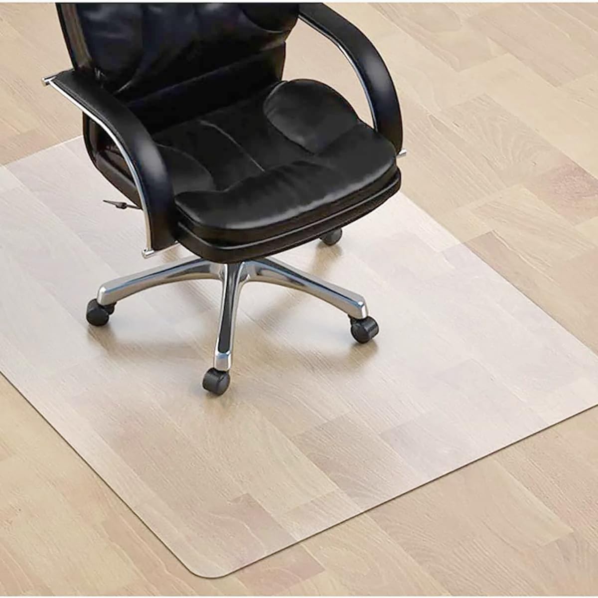 120*100cm チェアマット デスクごとチェアマット ゲーミングチェアマット 床保護マット SALLOUS ずれない 透明 PVC厚み1.5mm SGS認証済無毒エコ素材 大型デスク足元マット 傷防止 すべり止め フローリング 床を保護 机下/椅子/フロア/畳/床暖房対応/オフィス (120*100cm) の商品画像