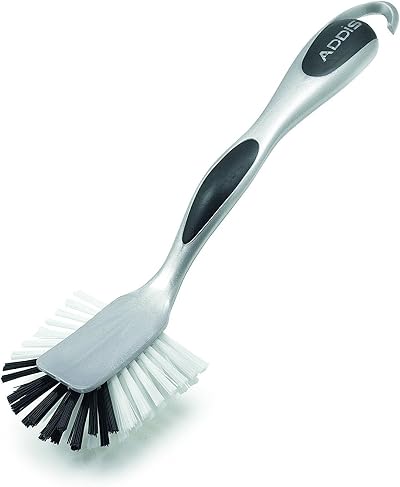 Addis Ultra Grip Jumbo Dish Brush Dark Grey with Scraper