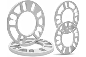 LUJIANI 4 Pack Universal Wheel Spacers, 5/16"(8mm) Die Cast Replacement Aluminum Spacer for 4 & 5 Lugs Wheels/Rims, Fits 98 to 120mm Multiple Bolts Pattern, 4x100, 4x108, 4x110, 5x114.3, 5x4.5, 5x120