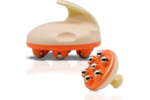 AICNLY Hand Roller Massager for Cellulite Massage, Lymphatic Drainage Massager for Thighs, Tummy, Butt, Massage Gloves for Hands with 7 360-degree Metal Roller