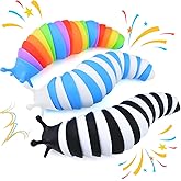 Cevioce Fidget Slug Toy, Sensory Slug Fidget Toy for Kids & Adults, 3Pcs Cute 3D Articulated Stim Toy - Valentines Day Gifts for Kids Toddler ADHD Autism|Easter Basket Stuffers