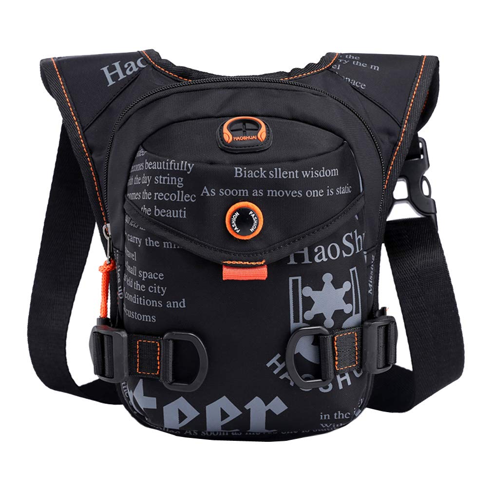 Nylon Waist Pack Drop Leg Bag for Men Women Motorcycle Bike Hip Bum Belt Fanny Pack Travel Outdoor Camping Tactical Hiking Cycling Crossbody Shoulder Pouch Black