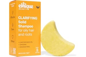 Ethique Clarifying Shampoo Bar for oily hair with Castor Oil - Plastic-Free, Vegan, Cruelty-Free, 3.88 oz - Formerly St. Clements